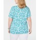  Plus Size Printed T-Shirt – 0X, Blue