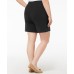  Sport Womens Plus Bermuda Drawstring Shorts, Black, 0X