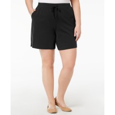 Karen Scott Sport Womens Plus Bermuda Drawstring Shorts