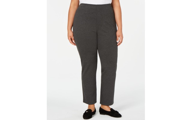  SPORT Womens Plus Fitness Comfort Pants Gray 1X
