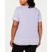   Womens Embroidered Striped Blouse Top Shirt Purple, Purple, 0X