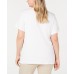  Womens Plus Anchor Embroidered  T-Shirt White, White, 0X