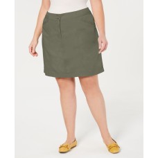 Karen Scott Womens Plus Cotton Blend Above Knee Skirt