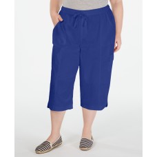 Karen Scott Womens Plus EDNA Cotton Pull On Capri Pants