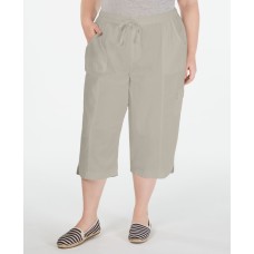 Karen Scott Womens Plus EDNA Cotton Pull On Capri Pants