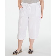 Karen Scott Women’s Plus EDNA Cotton Pull On Capri Pants
