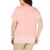  Womens Plus Embroidered Striped Blouse (1X – Coral Lining)