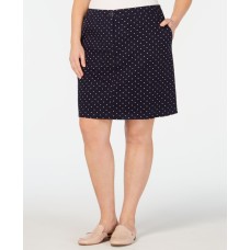 Karen Scott Womens Plus Polka Dot Above Knee Skort