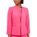  Star-Collar Kiss-Front Blazer (Pink, 14)