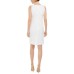  Textured Leaf Jacquard Embroidered Dress (Natural, 14)