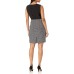  Women’s Jewel Neck Stretch Crepe Combo Dress with Belt (Charcoal, 10)