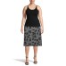  Women’s Plus Size Tropical Geo Puff Printed Knit Midi Flare Skirt (Charcoal, 2X)