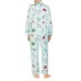Kate Spade Fleece Printed Winter Pajama Set (Aqua, XS)