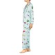 Kate Spade Fleece Printed Winter Pajama Set (Aqua, XS)