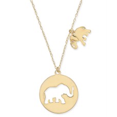 kate spade new york Elephant Cut-Out Pendant Necklace (Gold)