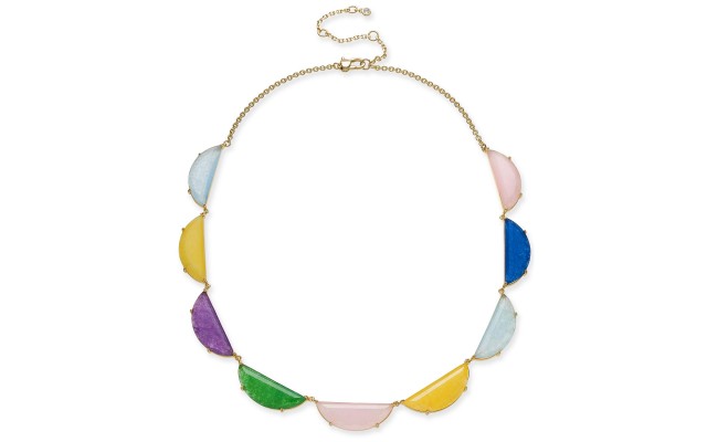  Stone Half-Circle Collar Necklace (Gold)