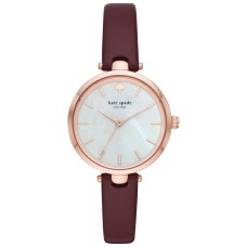 Kate Spade Women’s Holland Wine Leather Mop Watch & Pearl Earring Set KSW1496B(34mm)