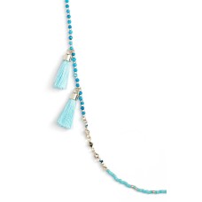 Kendra Scott Augusta Gold Long Necklace In Aqua Howlite Mix