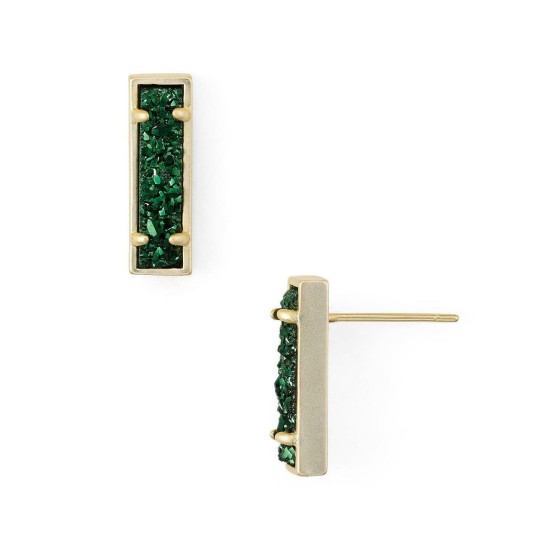  Lady Drusy Stud Earrings – Green