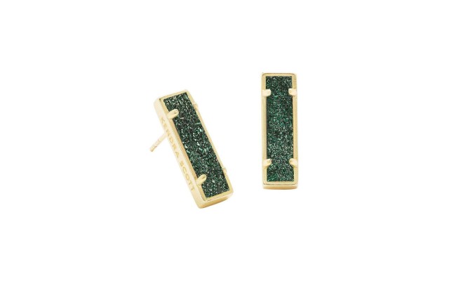  Lady Drusy Stud Earrings – Green