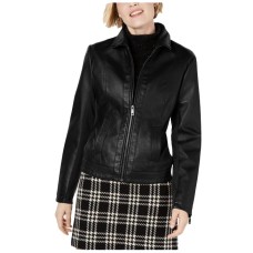Kenneth Cole Faux-Leather Jacket, Black, L