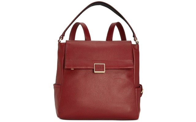  New York Christie Leather Backpack, Dark Red
