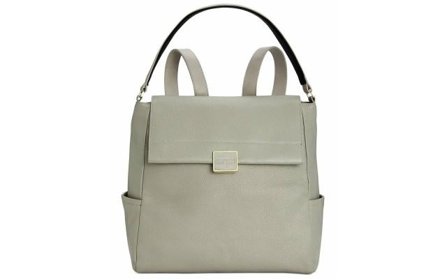  New York Christie Leather Backpack, Light Gray