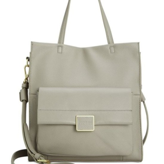  New York Christie Leather Tote Handbag, Light Gray