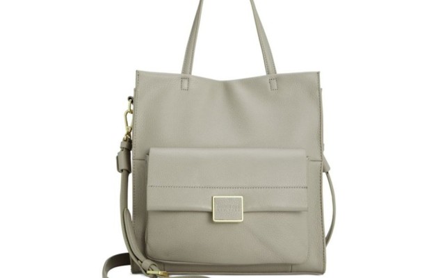  New York Christie Leather Tote Handbag, Light Gray