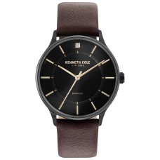 Kenneth Cole New York Men’s Brown Leather Strap Watch 40mm, Black