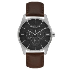 Kenneth Cole New York Men’s Leather Strap Watch (Brown)