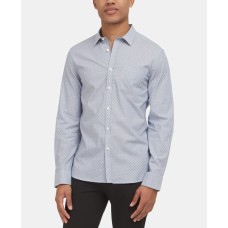 Kenneth Cole New York Men’s Micro-Stripe Shirt Royal Blue XXL