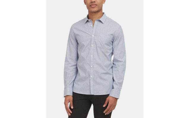  New York Men’s Micro-Stripe Shirt Royal Blue XXL