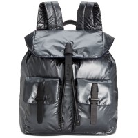 Kenneth Cole New York Vesey Water Resistant Backpack Nylon Drawstring Secret Strap Pockets (Gunmetal)