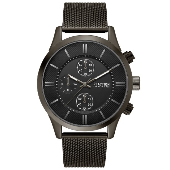  Reaction Chronograph Sport Stainless Steel Mesh Bracelet Watch (Black)