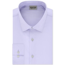 Kenneth Cole REACTION Men’s Dress Shirt Extra Slim Fit Stretch Stay-Crisp Collar Solid, Lavender, 17″-17.5″ Neck 36″-37″ Sleeve (X-Large)