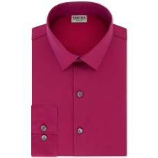 Kenneth Cole Reaction Men’s Slim-Fit All Day Flex Solid Dress Shirt, Magenta,17.5″X 32″-33″
