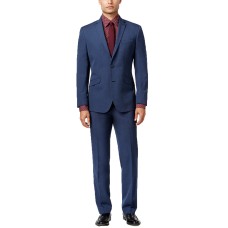Kenneth Cole Reaction Men’s Slim-Fit Blue Pindot Suit (Blue, 42T, Pant 35x32)