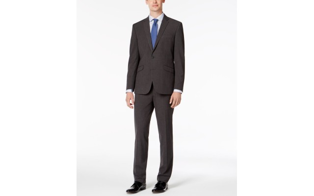  Reaction Men’s Slim-Fit Ready Flex Stretch Charcoal Micro-Grid Big and Tall Suit (Charcoal, 42XL)