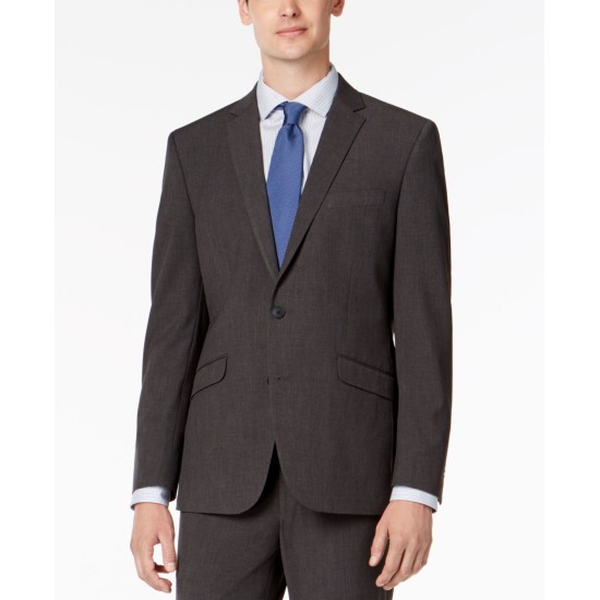  Reaction Men’s Slim-Fit Ready Flex Stretch Charcoal Micro-Grid Big and Tall Suit (Charcoal, 42XL)