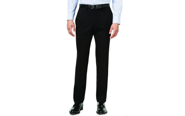  Reaction Men's Slim-Fit Stretch Gabardine Dress Pants, Black, 36x32