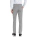  REACTION Men’s Stretch Traditional Plaid Slim Fit Flat Front Flex Waistband Dress Pant (Light Grey, 36 X 30)