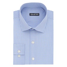 Kenneth Cole Unlisted Men’s Slim Fit Check Spread Collar Dress Shirt (Blue18-18.5×34-35)