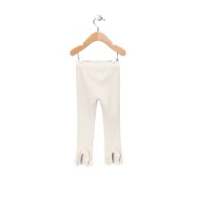 Kidsy Baby Girls Frilled Pants – Peruvian Pima Cotton, Elastic Waist, Pull-On, Solid Colors