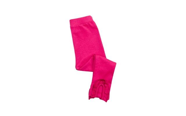  Baby Girls Frilled Pants – Peruvian Pima Cotton, Elastic Waist, Pull-On, Solid Colors, Magenta, 12-18M