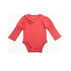 Kidsy Baby Girls Soft Pima Cotton Romper Bodysuit – Long Sleeve, Crewneck, Solid Colors