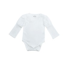 Kidsy Baby Girls Soft Pima Cotton Romper Bodysuit – Long Sleeve, Crewneck, Solid Colors