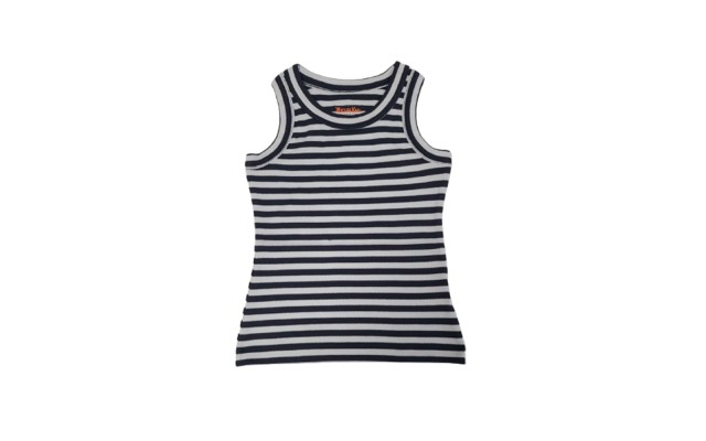  Baby Toddler Girls Striped Peruvian Cotton Tank Top 2 Years, White/Midnight, 2