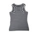  Baby Toddler Girls Striped Peruvian Cotton Tank Top 2 Years, White/Midnight, 2