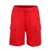  Boys Casual Beach Cargo Shorts – Soft Cotton, Pull-On/Drawstring Closure, Two Pockets, 2pc - Midnight/Crimson, 2